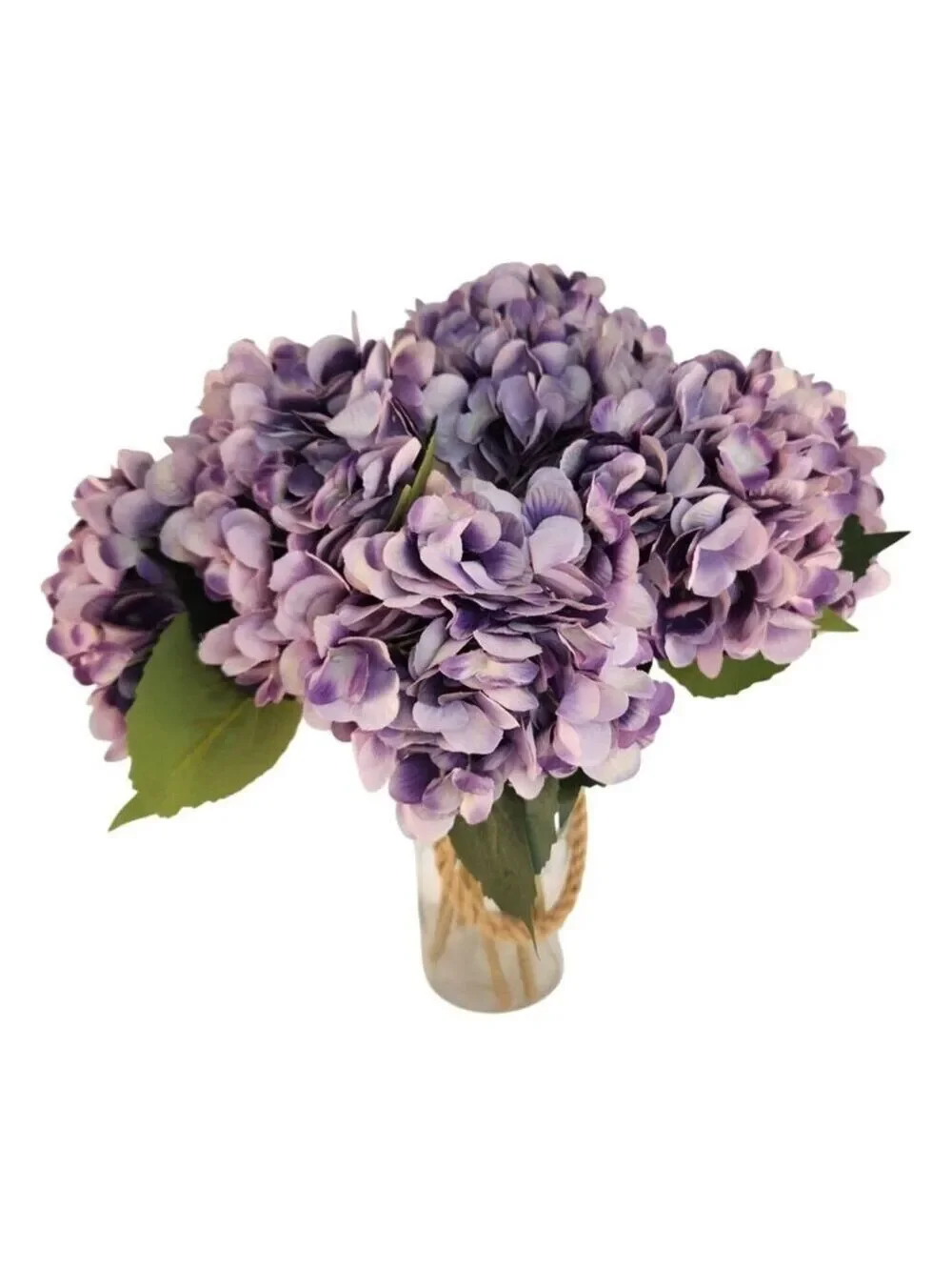 Lavender Purple Faux Hydrangea Stem 18 Inch Wedding Artificial Flower Large Bloo
